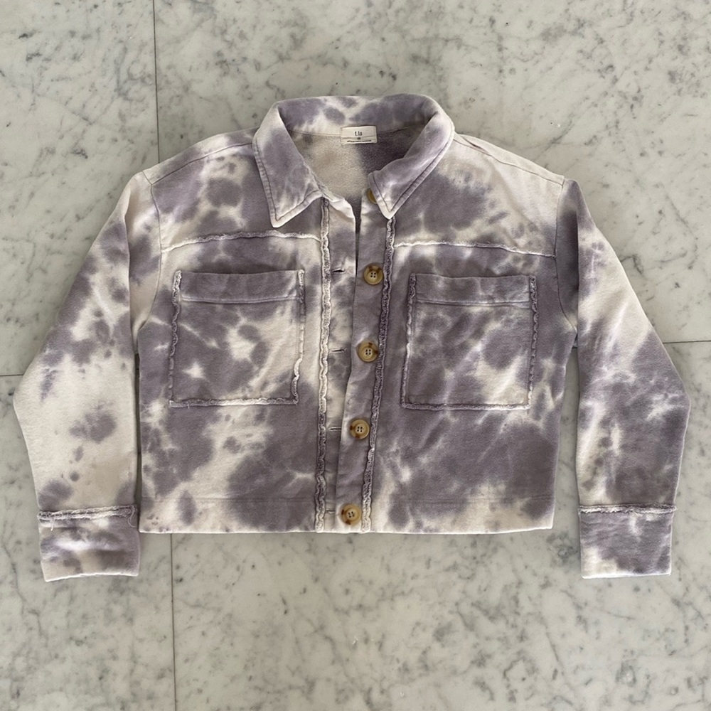 Anthropologie T.La Nika Cropped Shirt Jacket